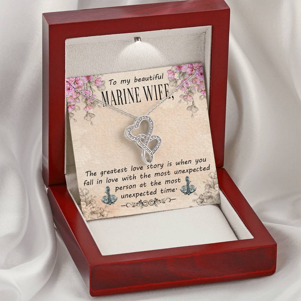 To My Wife Necklace Gift Anniversary Gift Gifts For Her Christmas Gift For Wife Birthday Gift G 2 Double Hearts Necklace