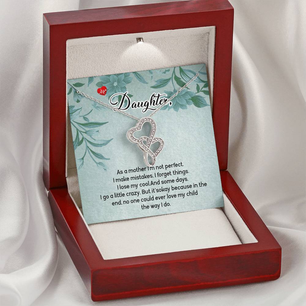To My Daughter - 4 Double Hearts Necklace