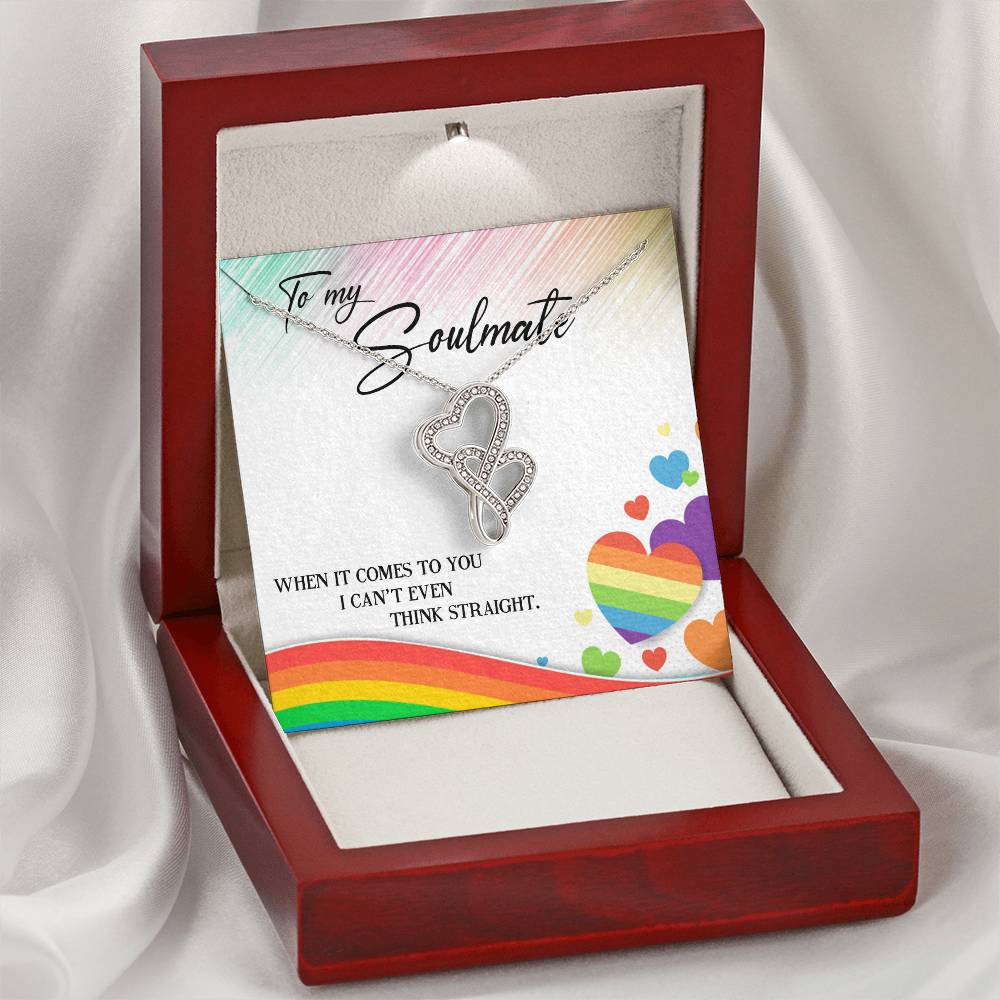 To My Soul Mate -  Double Hearts Necklace