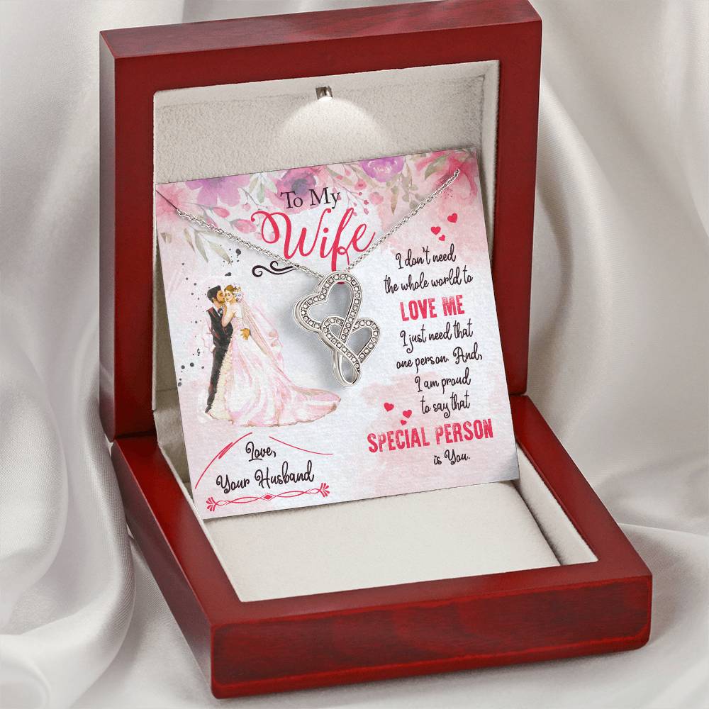 To My Wife Necklace Gift Anniversary Gift Gifts For Her Christmas Gift For Wife Birthday Gift G Double Hearts Necklace
