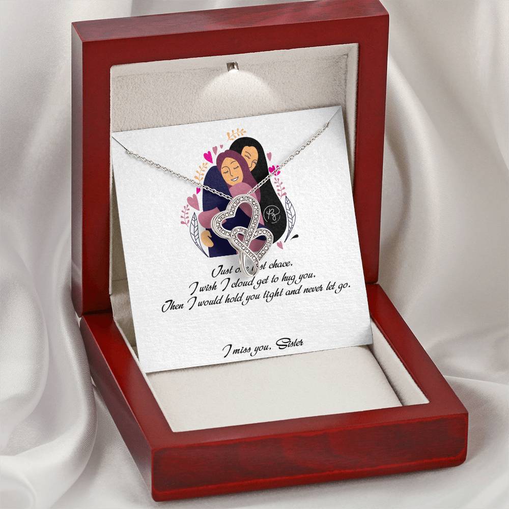 Sister Christmas Gift - Perfect Us Gift Double Hearts Necklace