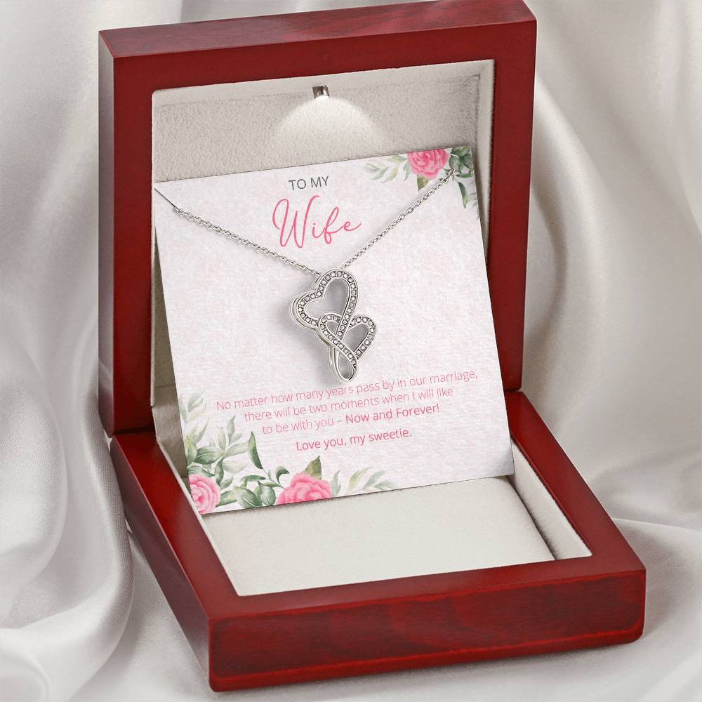 Wife Gift For Wife Birthday Gift For Wife From Husband Sentimental Gift For Her Birthday Gift For Her Double Hearts Necklace
