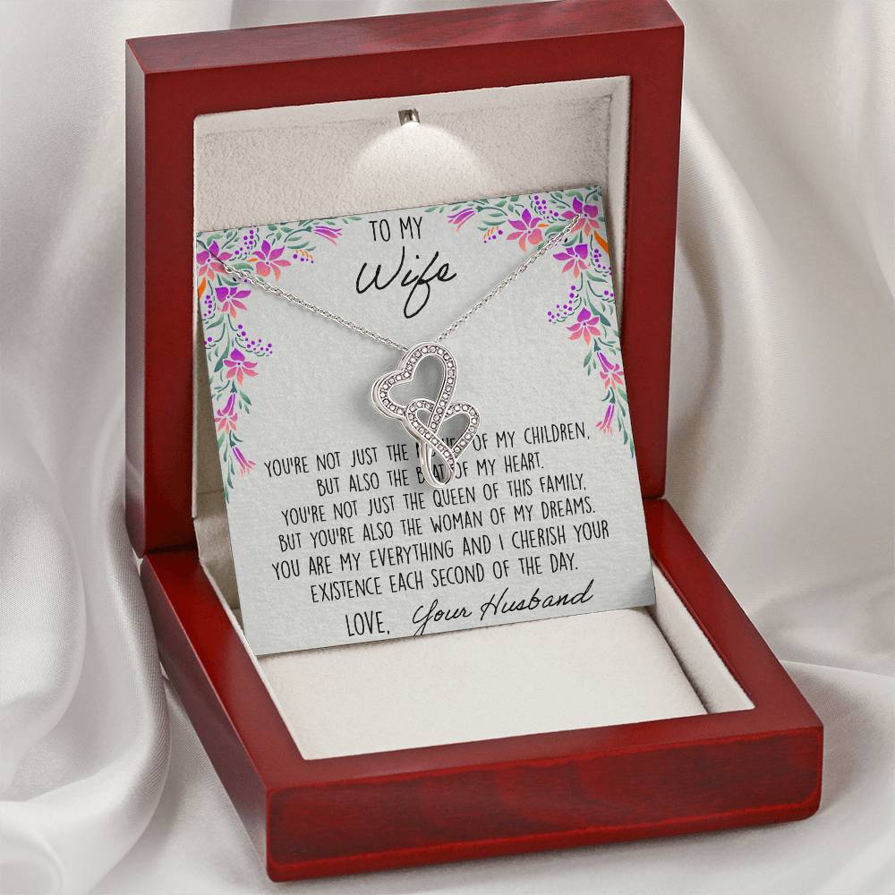 To My Wife You're Not Just The Mother Of My Children 1 Double Hearts Necklace