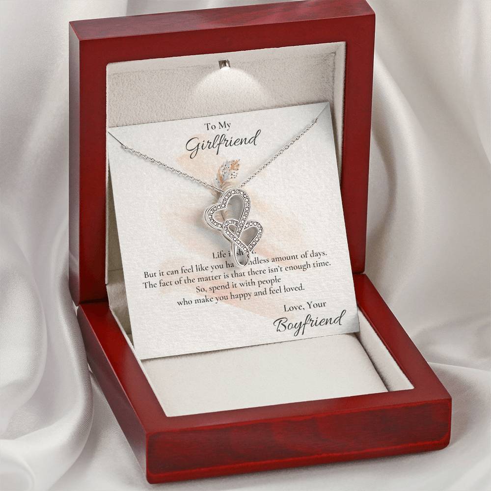 Gift For Girlfriend 1 Double Hearts Necklace