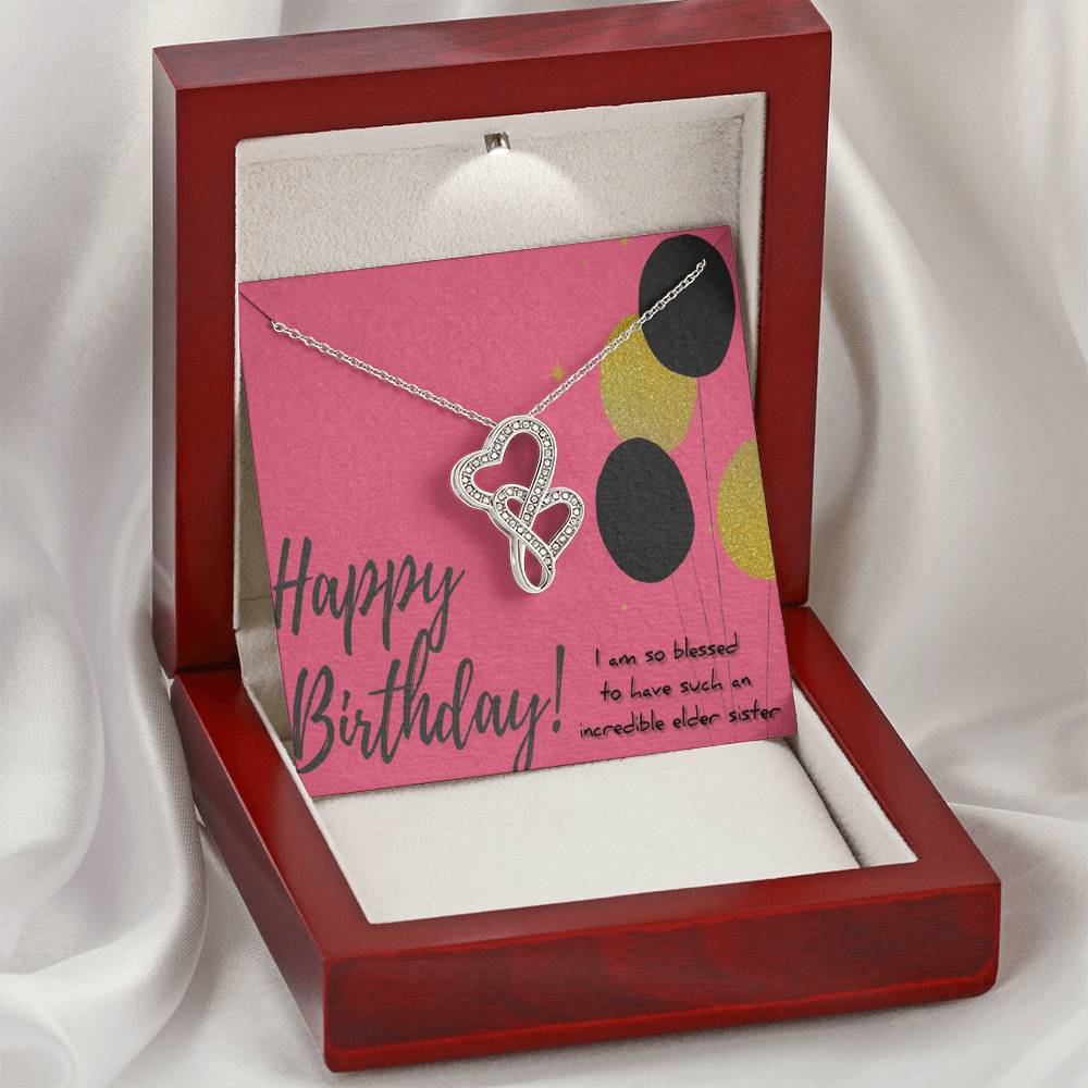To My Sister Double Hearts Necklace