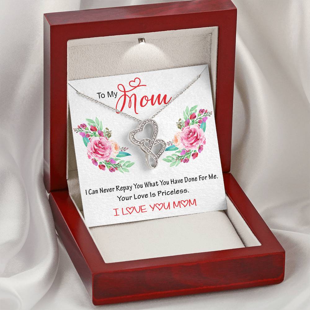 Special Gift For Mother From Sondaughter Double Hearts Necklace
