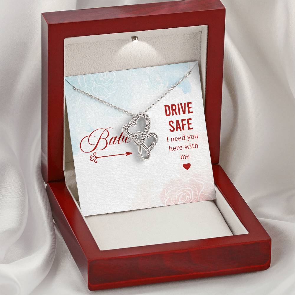 New Driver Gift Drive Safe First Time Driver Present Personalized Drivers License Gift New Driver Card Congratulations Double Hearts Necklace