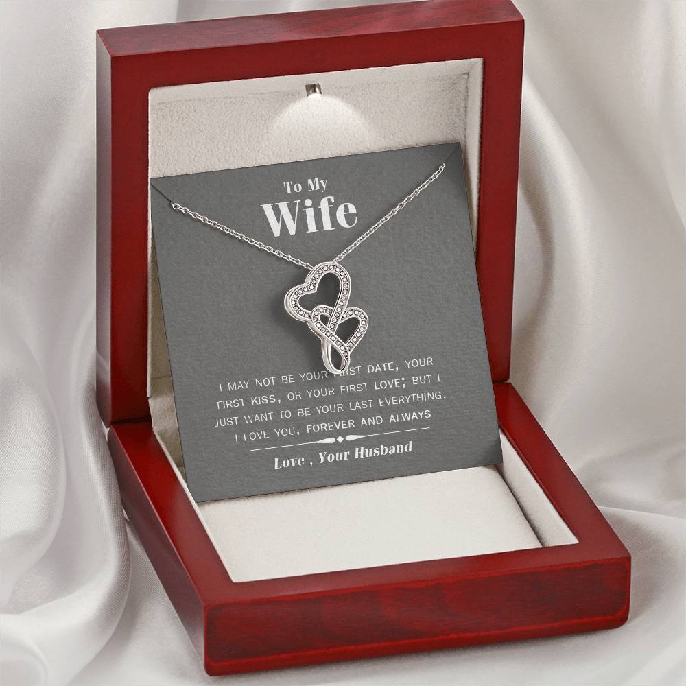 Heartto My Wife Necklace Anniversary Gift For Wife Birthday Gift For Wife Gift For Wife Necklace For Wife Gift For Wif Double Hearts Necklace