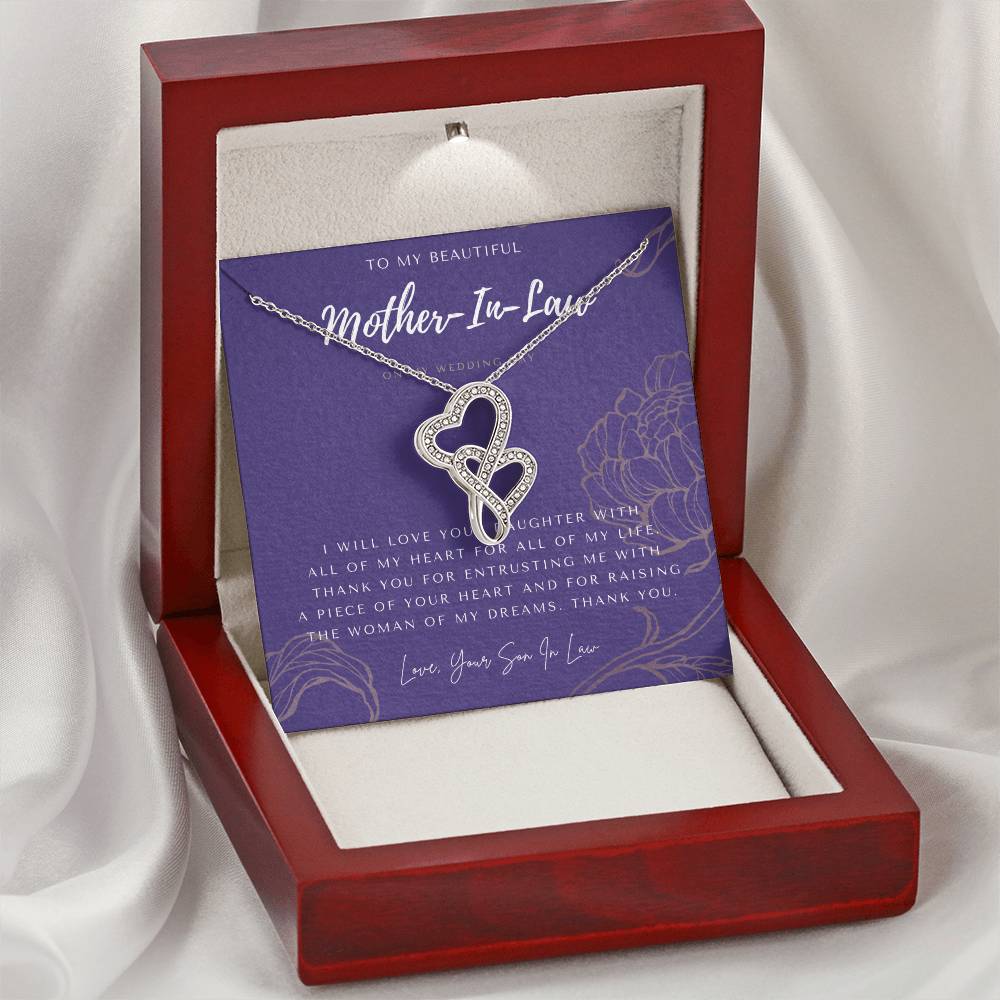 Mother Of The Bride Gift From Groom  Mother In Law Gift On Wedding Day From Groom  Gifts For Mother Of The Bride  Futu Double Hearts Necklace