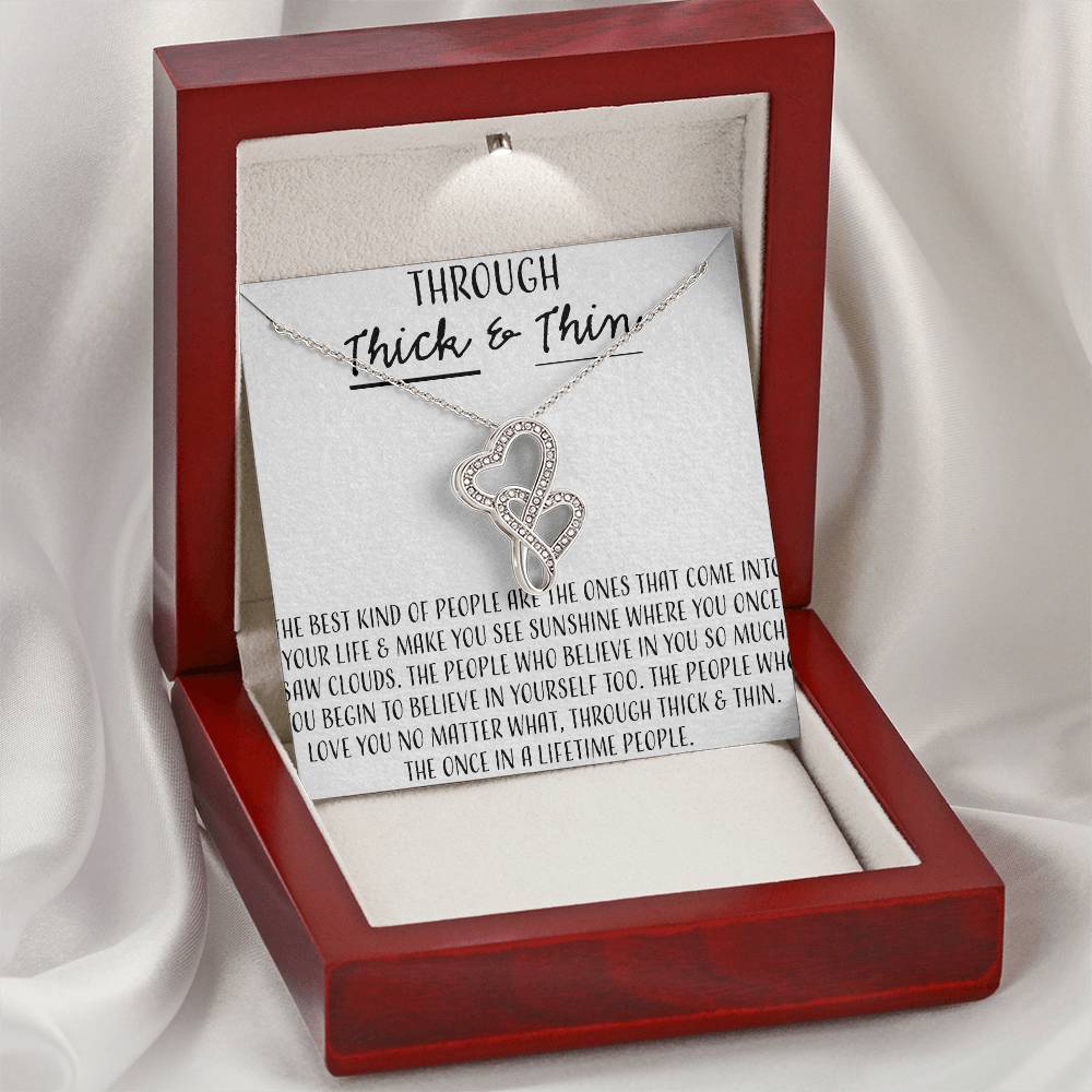 Through Thick And Thin Double Hearts Necklace