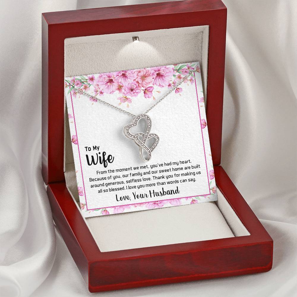 To My Wife -  2 Double Hearts Necklace