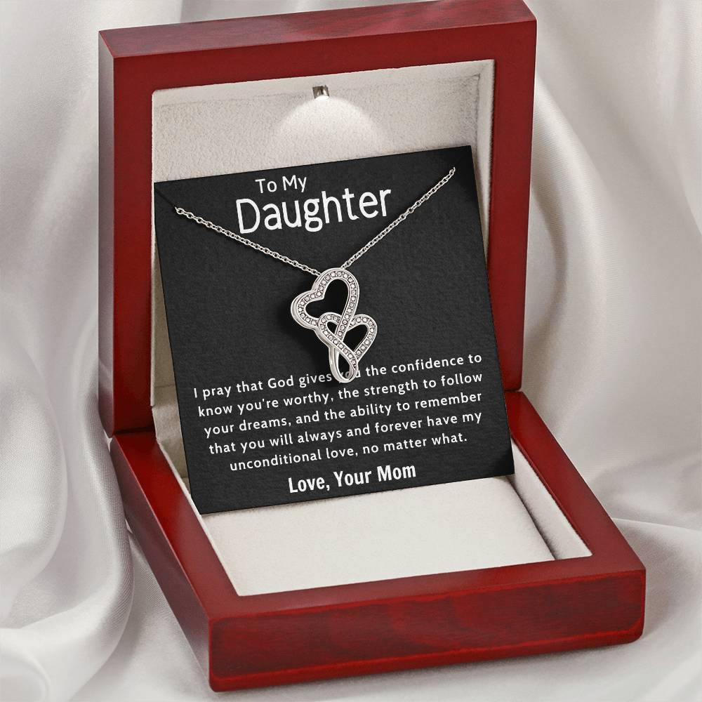 Daughter Gift Necklace Daughter Birthday Gift Gift For Daughter Daughter Jewelry 11 Double Hearts Necklace