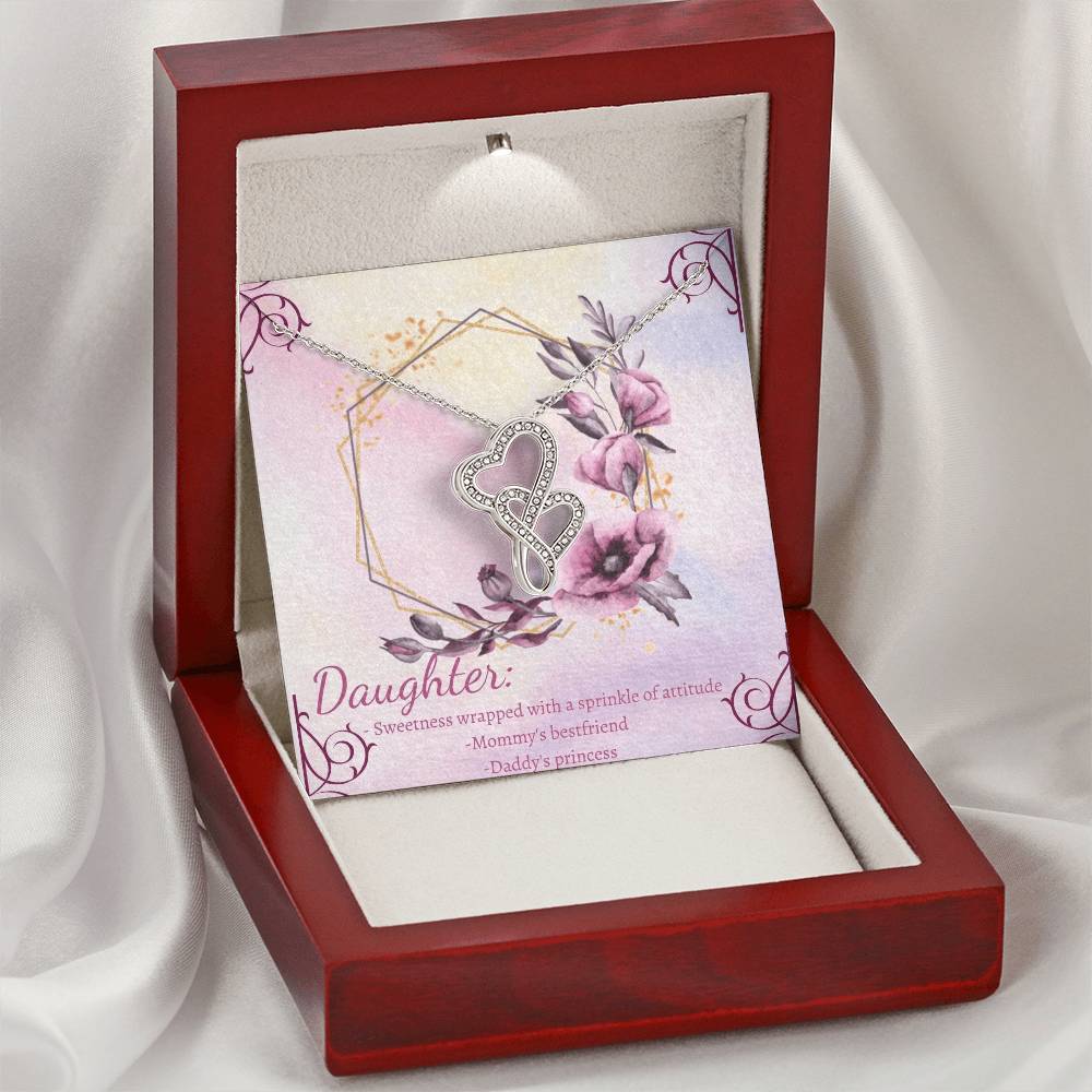 Daughter Necklace Daughter Jewelry Mother Daughter Double Hearts Necklace