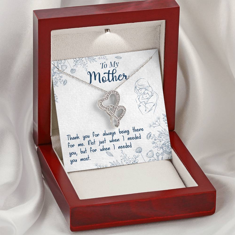 To My Mother - Gift For Mom  Double Hearts Necklace