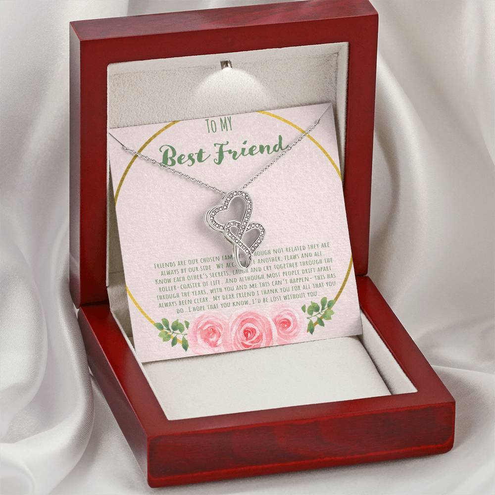To My Bestfriend Our Friends Are Our Chosen Family Double Hearts Necklace