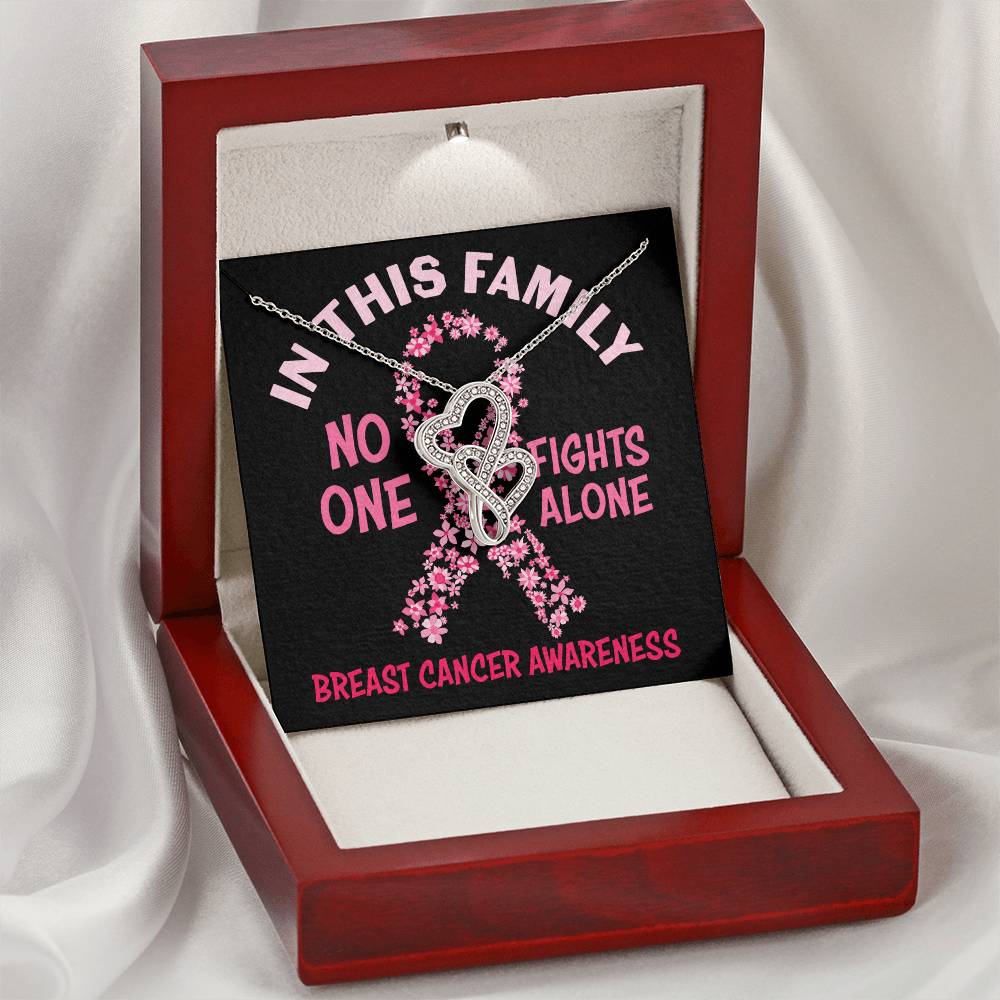 No One Fights Alone Double Hearts Necklace