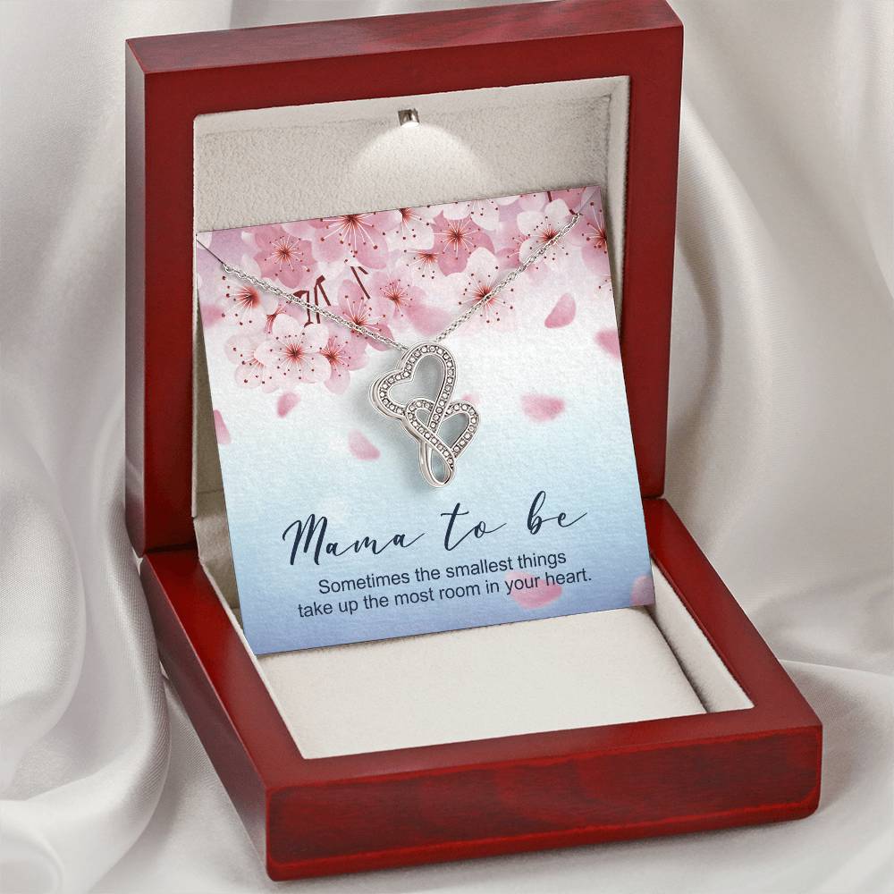Mama To Be Gorgeous  Double Hearts Necklace