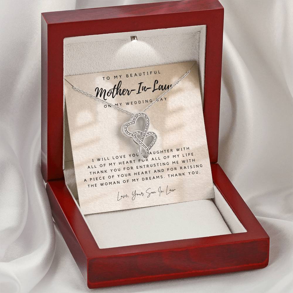 Mother Of The Bride Gift From Groom  Mother In Law Gift On Wedding Day From Groom  Gifts For Mother Of The Bride  Futu 2 Double Hearts Necklace