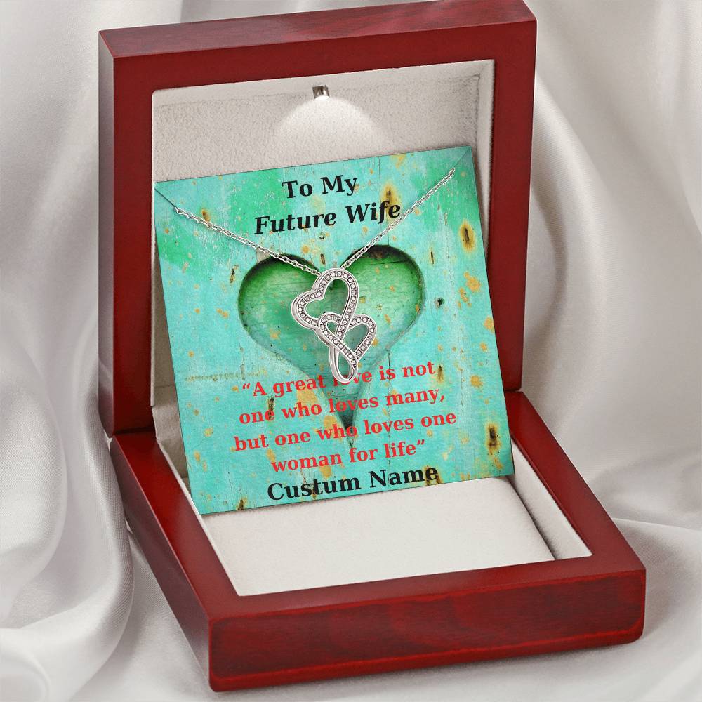 Gift For Daughter Daughter Necklace From From Husband To Wife Birthday Wedding Celebrate Double Hearts Necklace