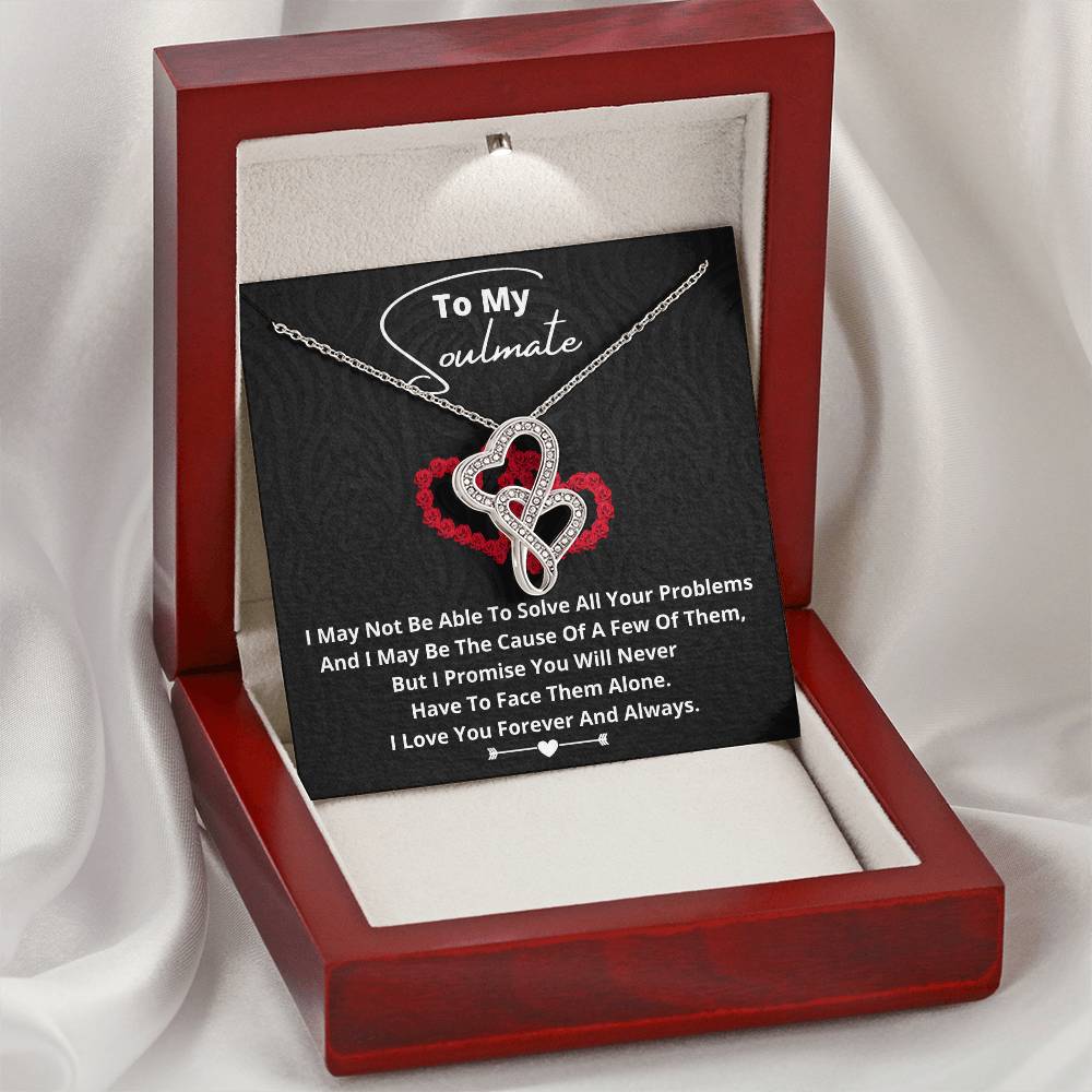 To My Soulmate Gorgeous  Double Hearts Necklace