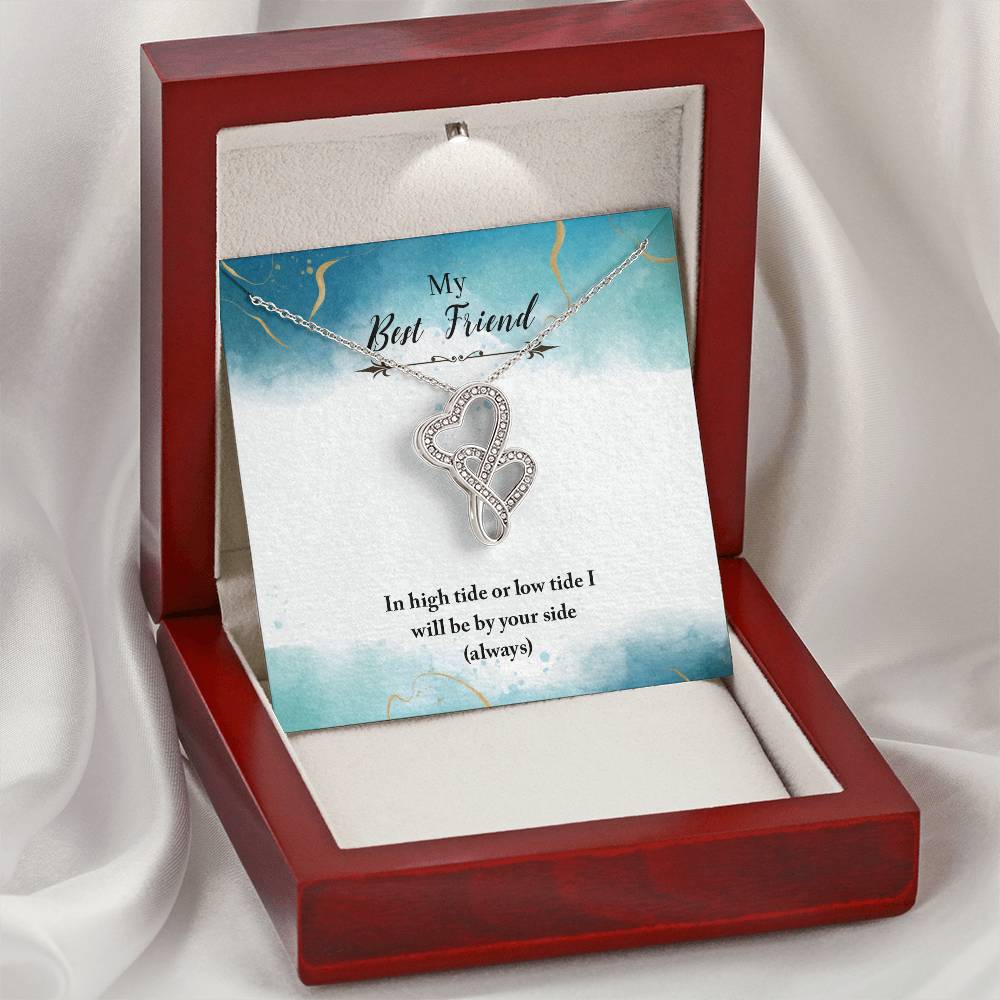 To My Bestie Necklace - Gift For Best Friend - Best Friend Necklace - Bestie Necklace - Bestie Gift - Gift For Friend  Double Hearts Necklace