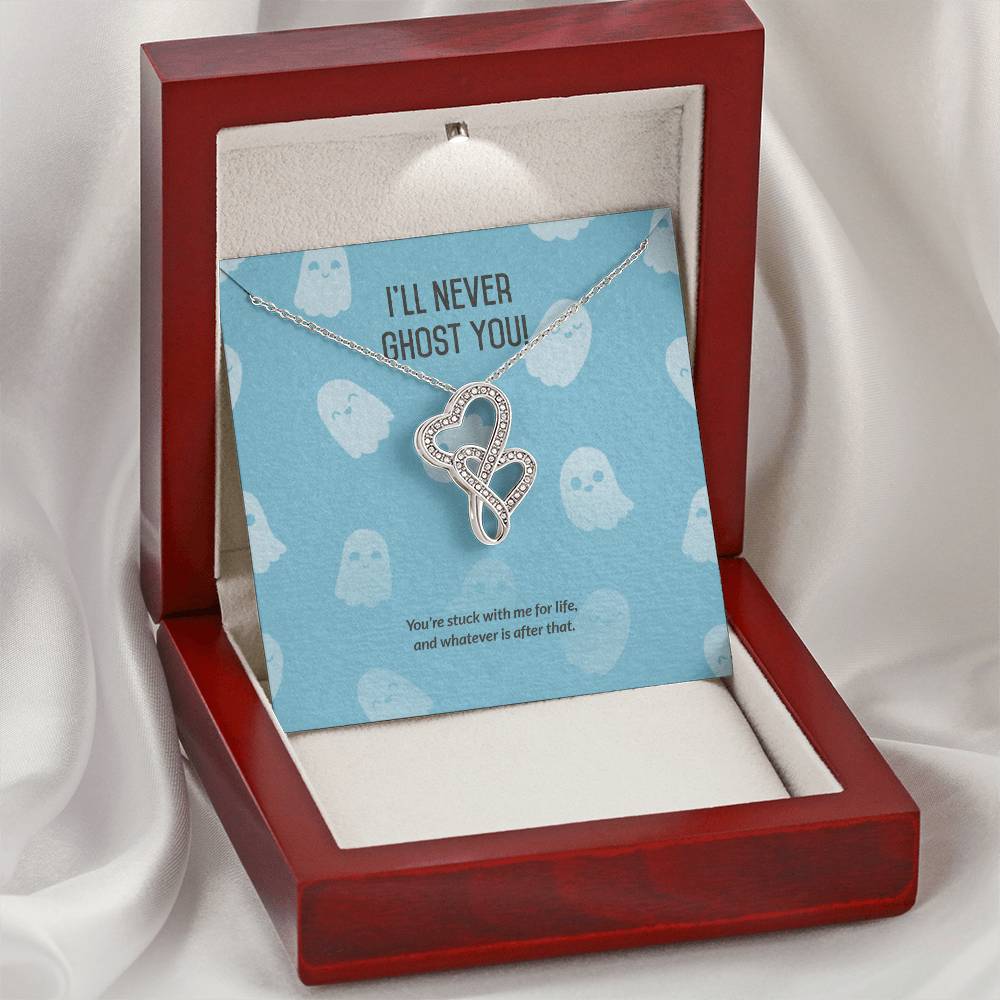 Ill Never Ghost You -  Double Hearts Necklace