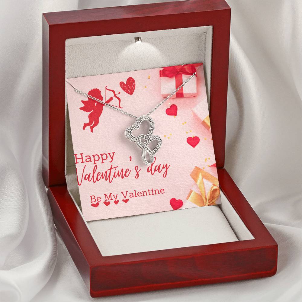 Gorgeous  Be My Valentine Double Hearts Necklace