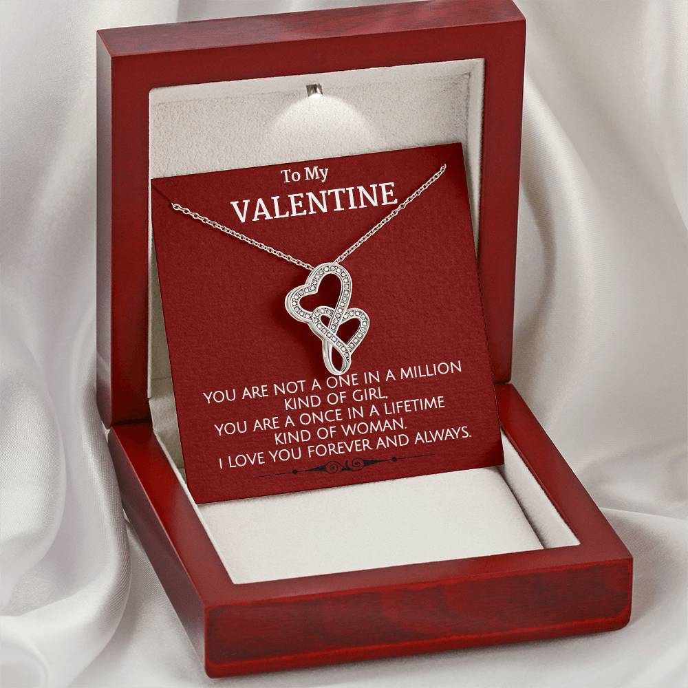 To My Valentine  Double Hearts Necklace