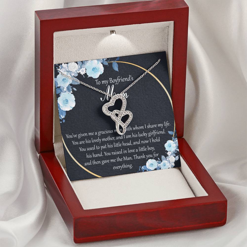 Double Hearts To My Boyfriend’S Mom You’Ve Given Me A Gracious Man With Whom I Share My Life Double Hearts Necklace