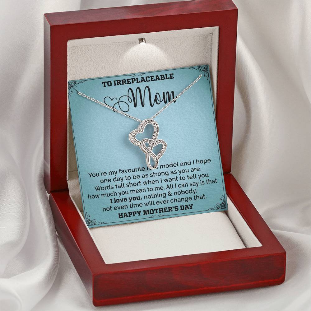 Mom Is My Favourite Role Modle -   - Mothers Day Double Hearts Necklace