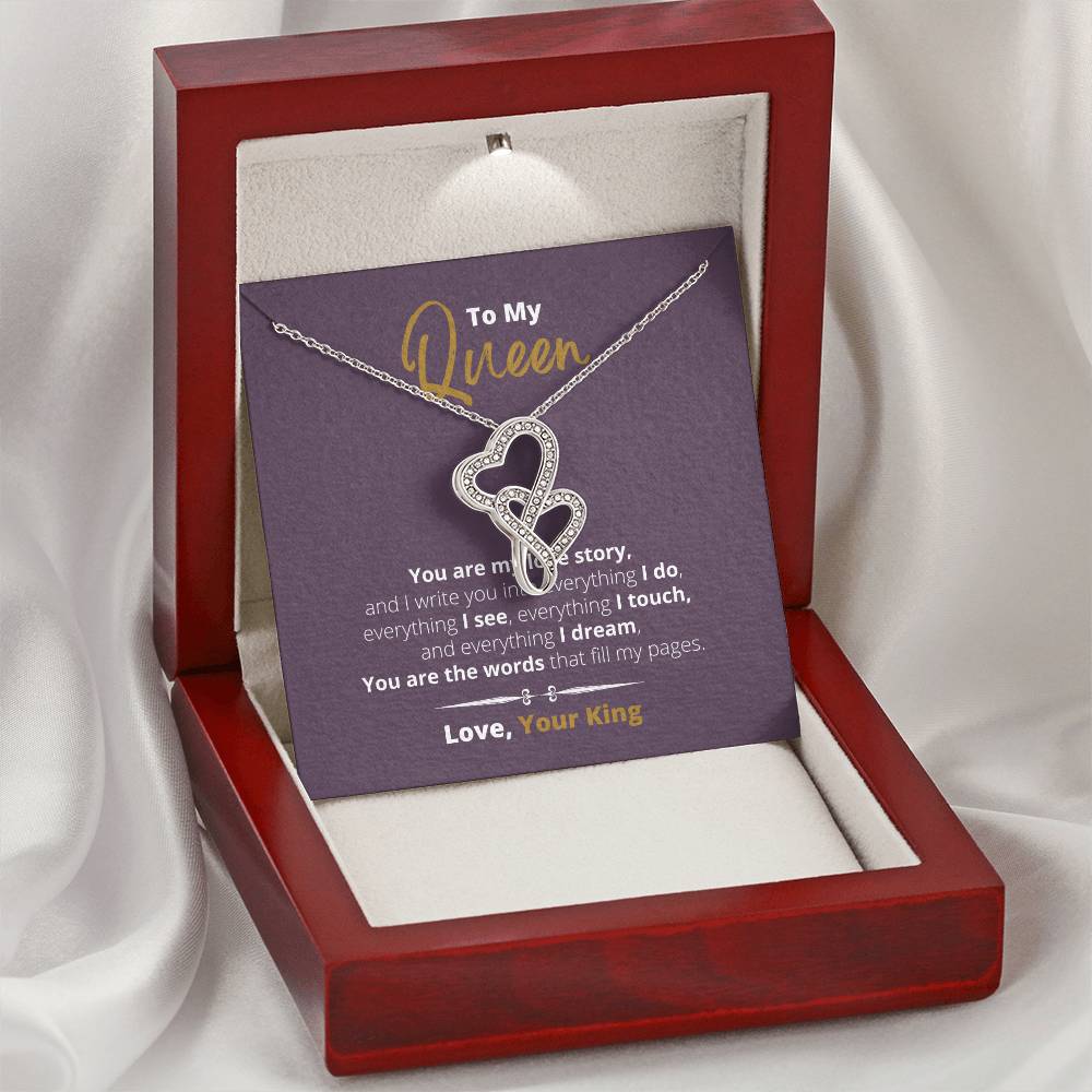 You Are My Love Story -  Double Hearts Necklace