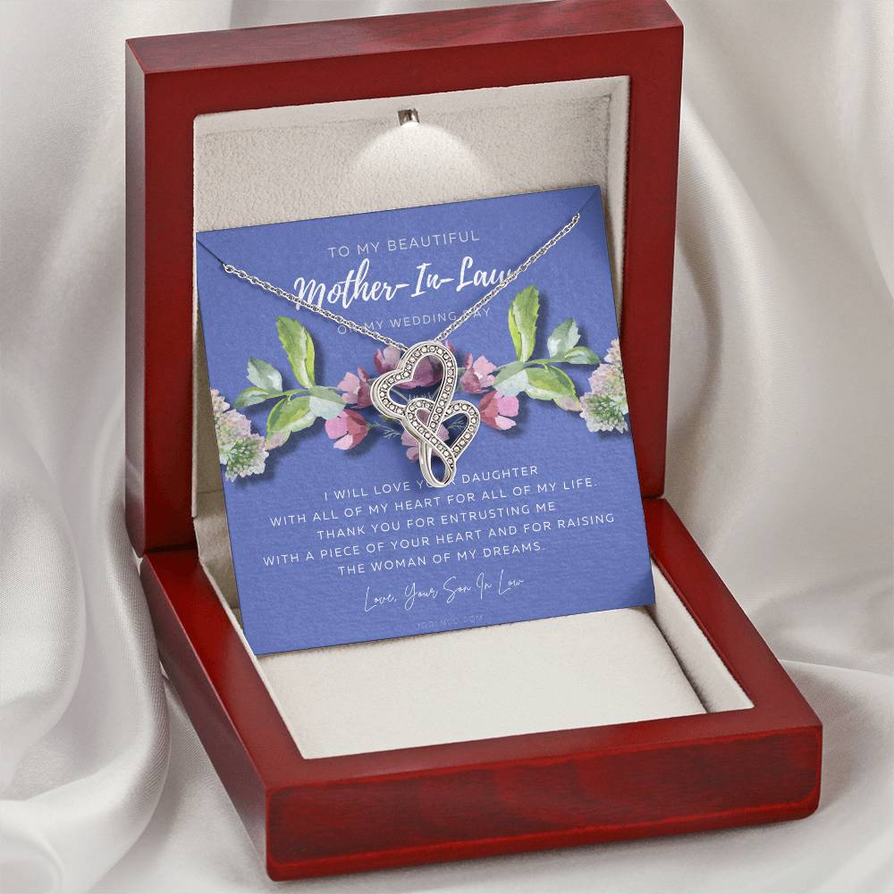 Mother Of The Bride Gift From Groom  Mother In Law Gift On Wedding Day From Groom  Gifts For Mother Of The Bride  Futu 3 Double Hearts Necklace