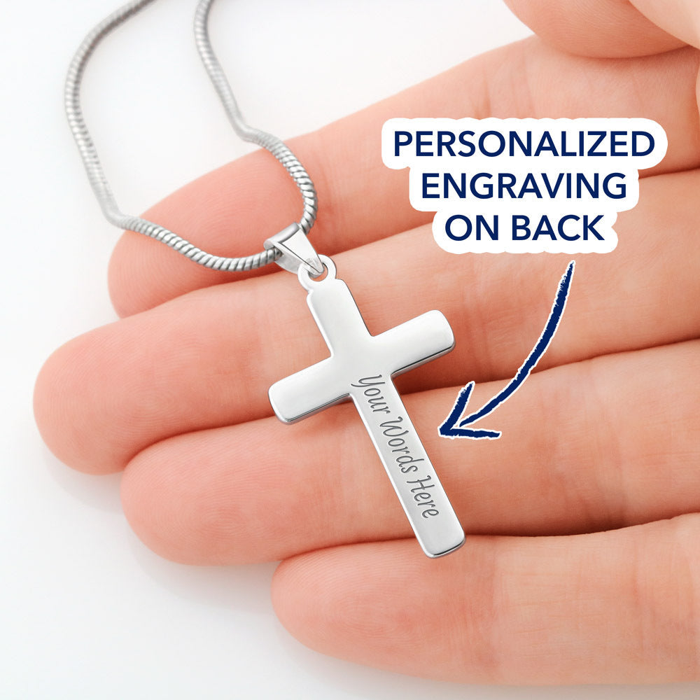 For Your Man - Can Never Resist - Cross Customize Engraved Cross Necklace