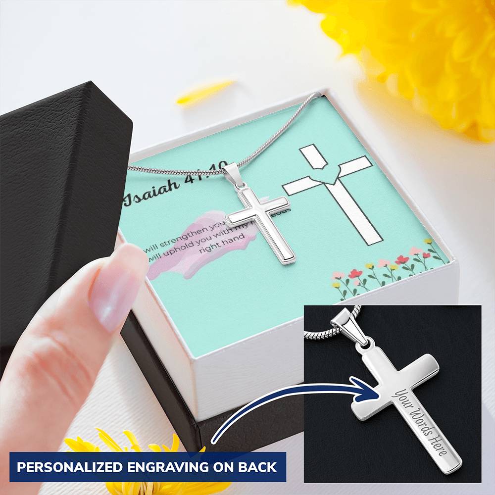 Cross Necklace 1 Customize Engraved Cross Necklace