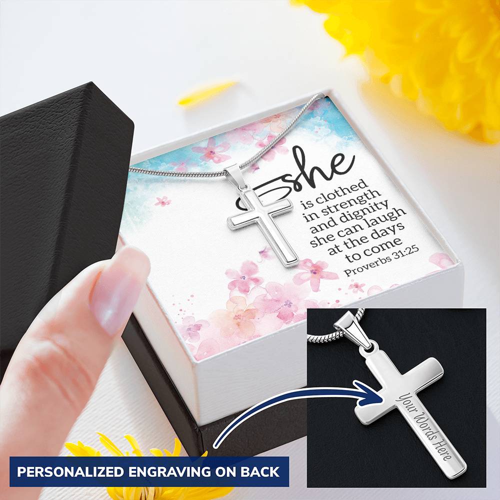 Future Mother In Law To Be  Message Card Jewelry For Christmas Birthday Mother's Day Customize Engraved Cross Necklace