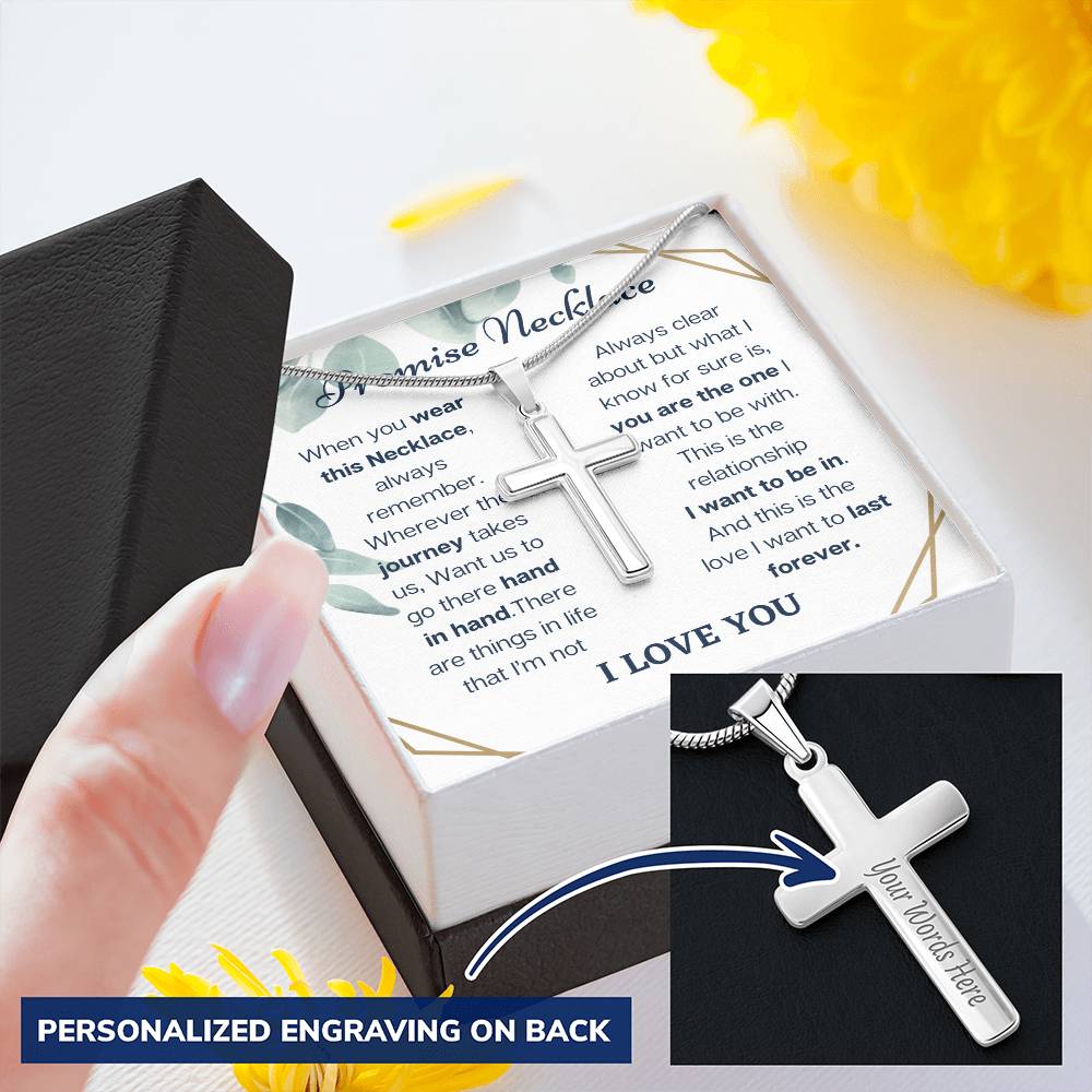 To My Soulmate - Promise Necklace 1 Customize Engraved Cross Necklace