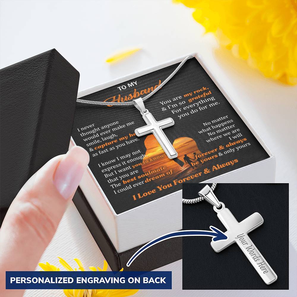 For Husband - Everything You Do For Me - Cross Customize Engraved Cross Necklace