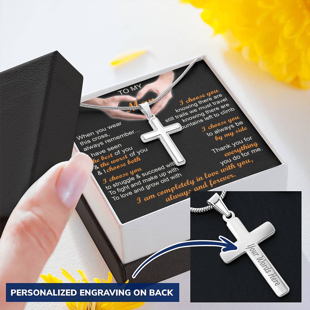 For Your Man - Thanks For Everything You Do - Cross Customize Engraved Cross Necklace