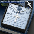 Gift For Dad From Son - Customize Cross Necklace - Father's Day Gift Customize Engraved Cross Necklace