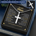 For Your Man - Braver - Cross Customize Engraved Cross Necklace