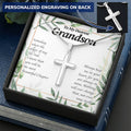 Dearest Grandson Beautiful Chapter Customize Engraved Cross Necklace
