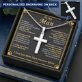 For Your Man - Last Breath - Cross Customize Engraved Cross Necklace