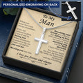 For Your Man - You And Me - Cross Customize Engraved Cross Necklace