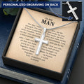 For Your Man - The Day I Met You 1 - Cross Customize Engraved Cross Necklace