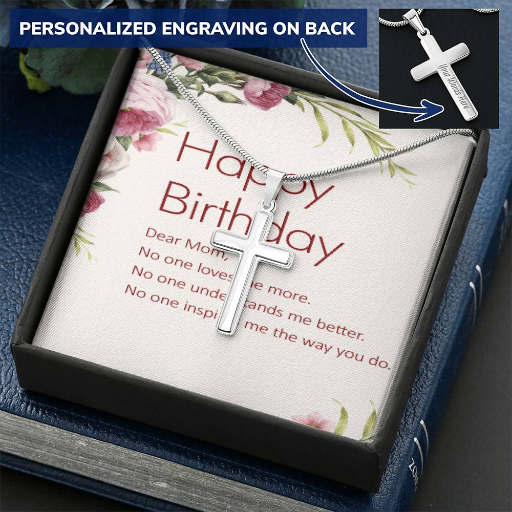 Birthday Gift For Mother  Best Birthday Gifts For Mom Customize Engraved Cross Necklace