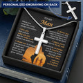 For Your Man - What I Am - Cross Customize Engraved Cross Necklace