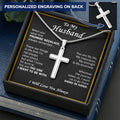 Gift For Husband - Inspiration - Cross Customize Engraved Cross Necklace