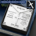 8Th Grade Graduation Boy Customize Engraved Cross Necklace