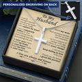 For Husband - Keep Falling In Love - Cross Customize Engraved Cross Necklace