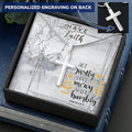 Dad To Son Gifts - Act Justly Love Mercy Walk Humbly Customize Engraved Cross Necklace